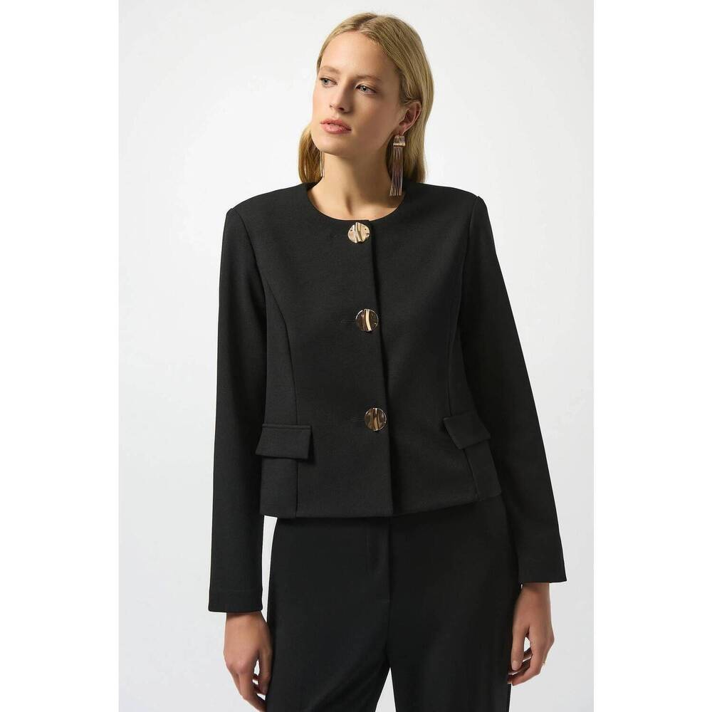 NEW JOSEPH RIBKOFF long sleeve boxy blazer jacket in black